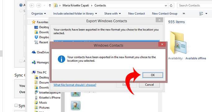 exportiPhonecontacts-successfulexport