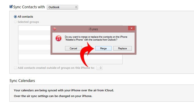 exporteriPhonecontacts-outlookfusionner ou remplacer