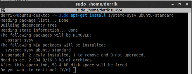 Ubuntu supprimera automatiquement Upstart.