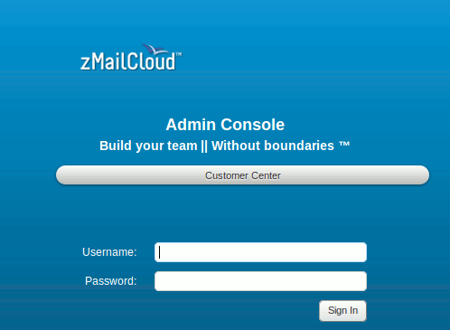 Console d'administration zMailCloud