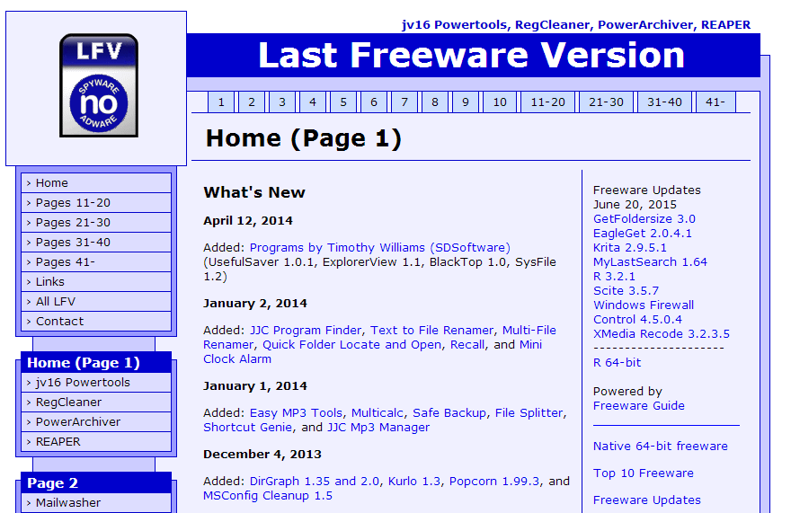 Freew-321D-Page d'accueil