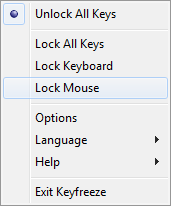 Cliquez avec le bouton droit sur l'icône KeyFreeze dans la barre des tâches.