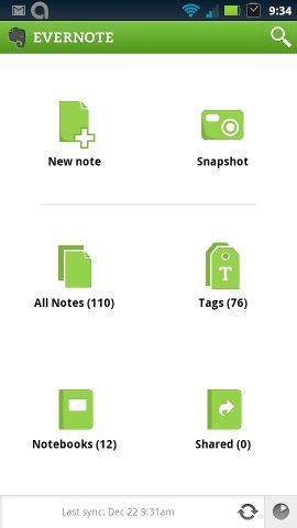 Meilleures applications Android 2011-evernote