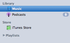 Barre latérale iTunes modifiée