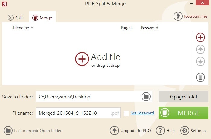 PDF Split and Merge ajoute un fichier.