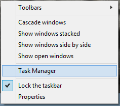 Aperçus-Barre des tâches-TaskManager