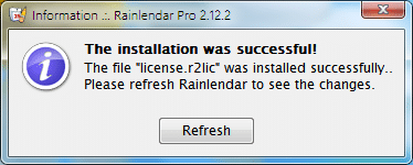 rainlendar-licence-installé