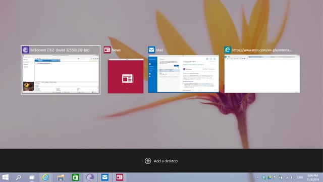 Vue des tâches Windows10