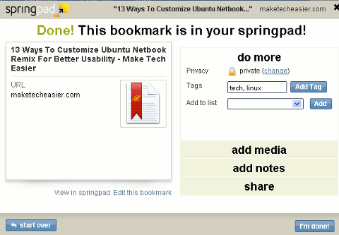 Springpad-bookmarklet