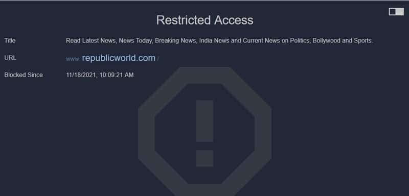 Bloquer les sites Web Firefox Add On Accès restreint