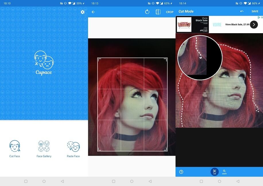 Meilleures applications d'échange de visage Android Cupace