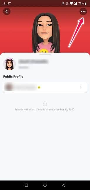 Comment envoyer des messages qui disparaissent Android Snapchat Three Dots