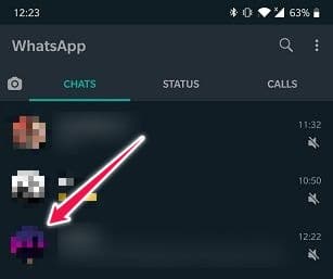 Comment envoyer des messages qui disparaissent Android Whatsapp Tap Profile Pic