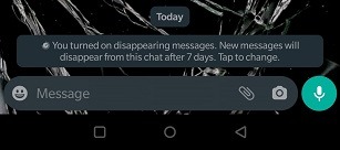 Comment envoyer des messages qui disparaissent avec l'option Android Whatsapp sur