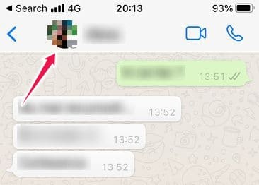 Comment envoyer des messages qui disparaissent Ios Whatsapp Tap Profile Pic Chat