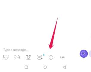 Comment envoyer des messages qui disparaissent Icône de la minuterie Android Viber