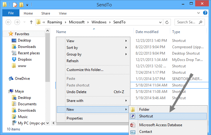 add-onedrive-to-sendto-select-raccourci