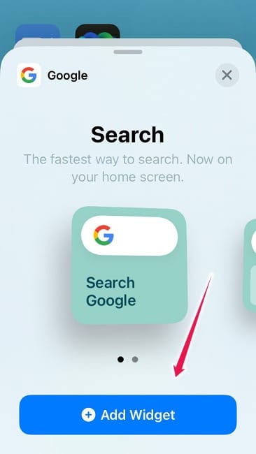 Comment changer l'arrière-plan de Google Ios Ajouter un widget