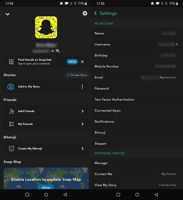 Comment activer le mode sombre Snapchat Android Force Snapchat