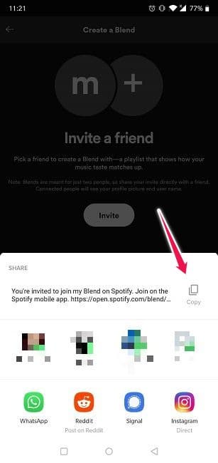 Comment créer un lien de partage de liste de lecture Spotify Blend