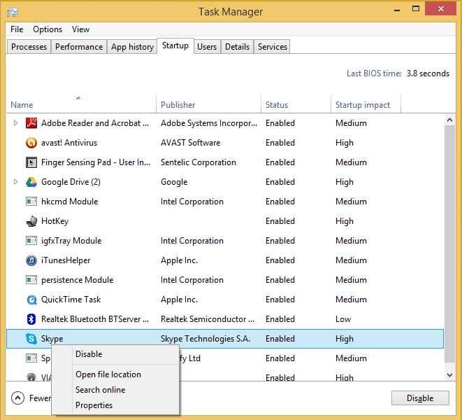 SpeedstartupWindows8-taskmanagertab SpeedstartupWindows8-taskmanagertab