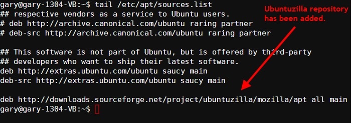 dépôt ubuntuzilla ajouté