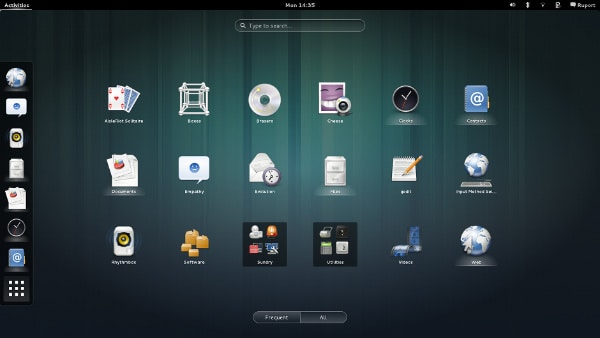 Environnement de bureau Linux Touch GNOME