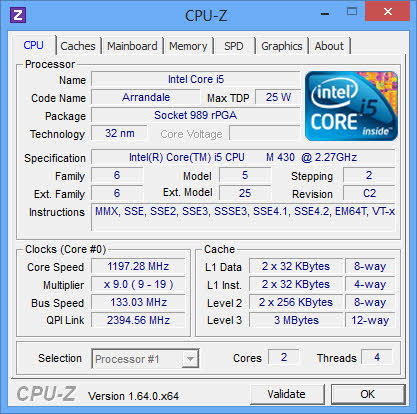 vérifier les informations système à l'aide de CPU-Z