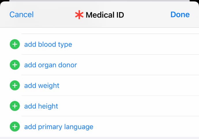Configurer l'Identifiant Médical Iphone Android Infos Médicales