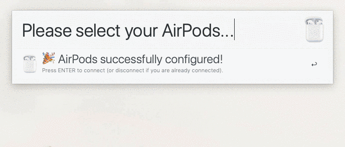 Connecteur Alfred Workflows pour Airpods
