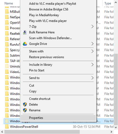 windowsapps-folder-select-properties