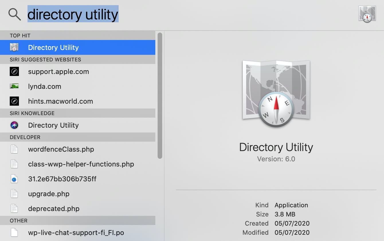 Vous pouvez activer le compte d'utilisateur root via l'application Directory Utility.