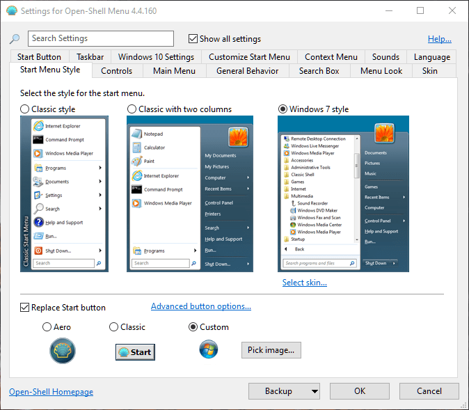 Faire en sorte que Windows 10 ressemble à Windows 7 Remplacer l'icône de démarrage 1