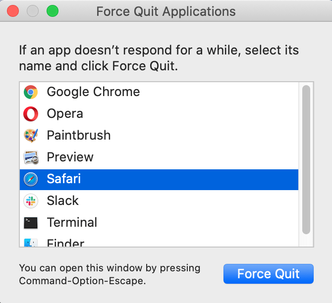 Vous pouvez forcer la fermeture des applications macOS à l'aide de l'application Forcer à quitter.