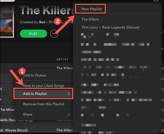 Comment fusionner des listes de lecture Spotify