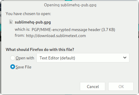 Ubuntu Enregistrer Sublimetext Gpg