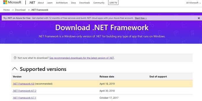 Comment installer Net Framework 20 30 35 dans Windows 10 Microsoft