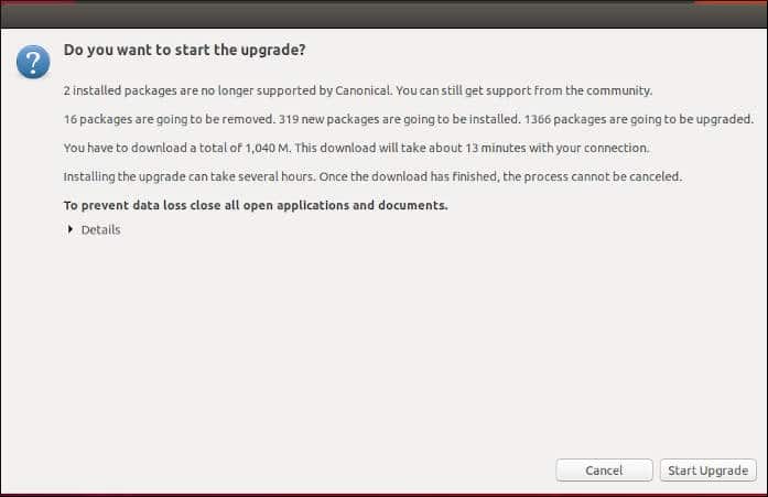 Ubuntu Upgrade1804 2004 Mise à niveau Confirmer