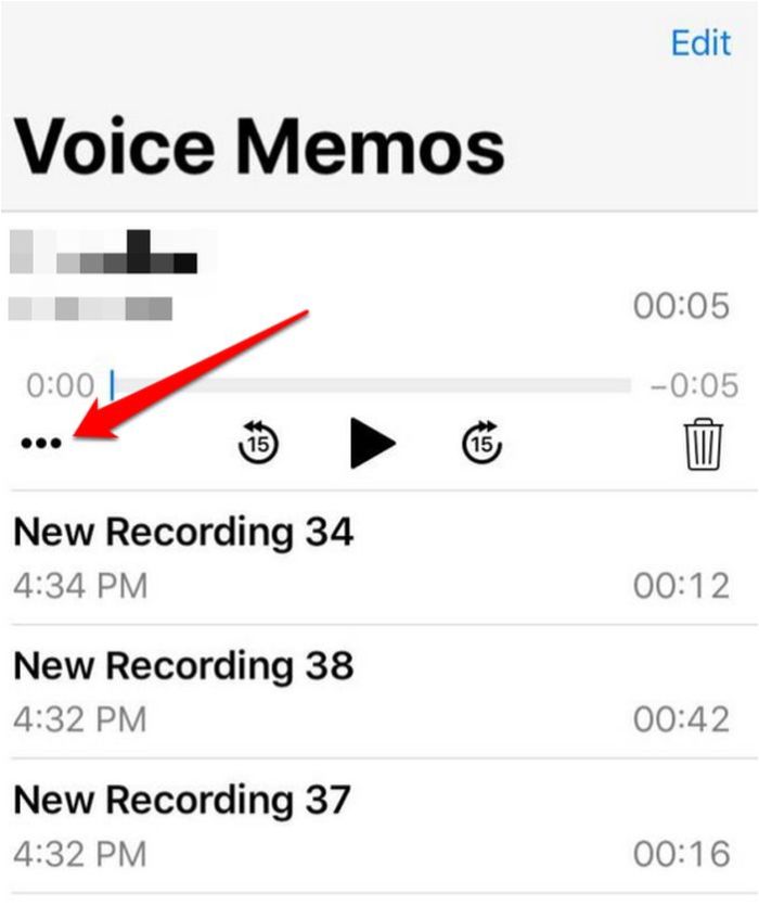 Transférer des notes vocales Iphone Voice Memos Points de suspension
