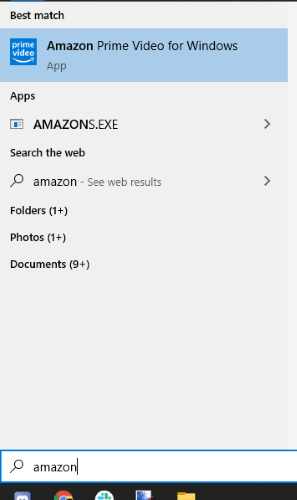 Démarrage de l'application vidéo Amazon