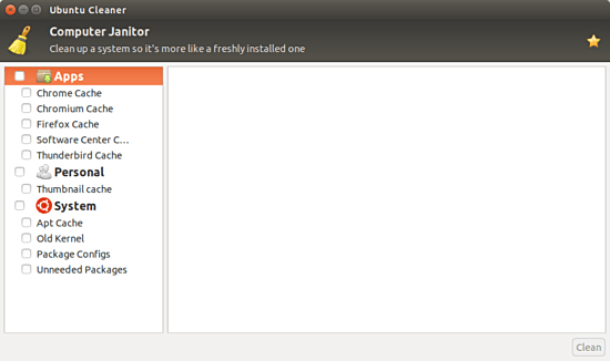 Ubuntu-cleaner-lancé