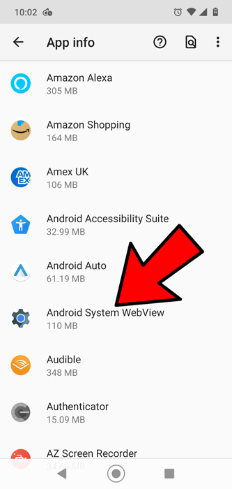 Les applications Android ne fonctionnent pas Informations sur l'application