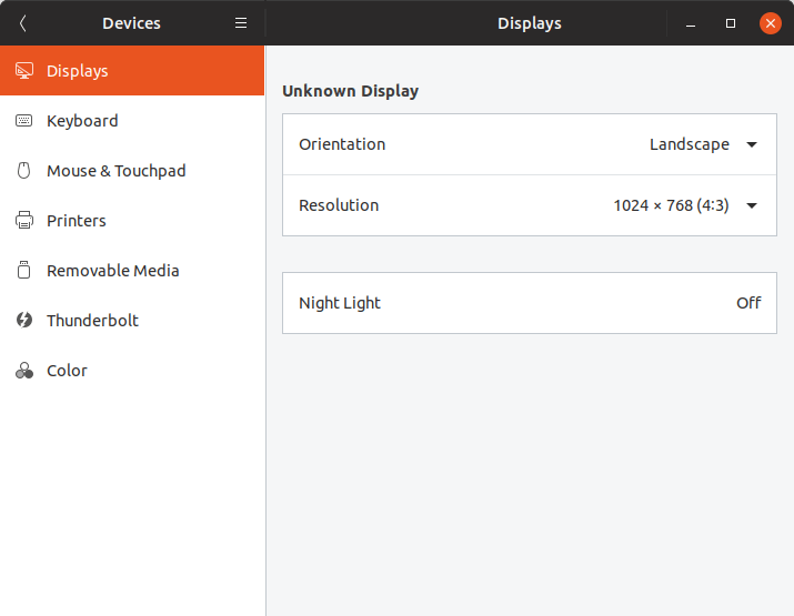 Ubuntu 19 04 Paramètres d'affichage sans mise à l'échelle